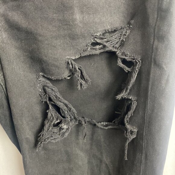 American Eagle Outfitters AE Ripped Mom Jean - Destroyed Black - Size 6 X-Long - Picture 8 of 15